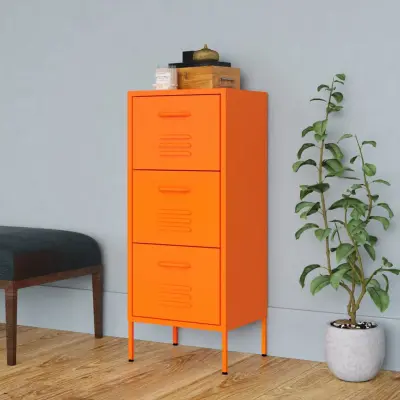 The Living Store Omara za shranjevanje oranžna 42,5x35x101,5 cm jeklo - Omara