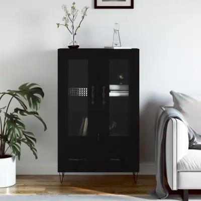 The Living Store Visoka omara črna 69,5x31x115 cm inženirski les - Visoka Omarica