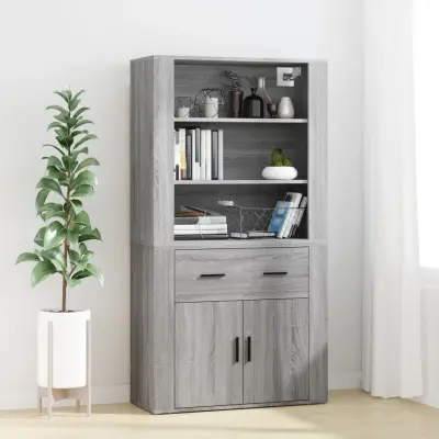 The Living Store Visoka omara siva sonoma inženirski les - Visoka Omara