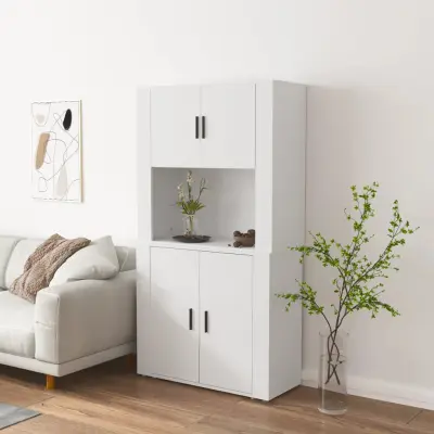 The Living Store Visoka omara bel inženirski les - Visoka Omara
