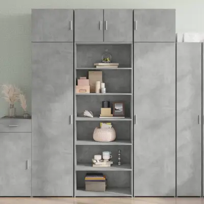 The Living Store Visoka omara betonsko siva 70x41x185 cm inženirski les - Visoka Omara