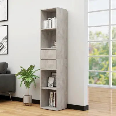 The Living Store Knjižna omara betonsko siva 36x30x171 cm iverna plošča - Knjižna Omara