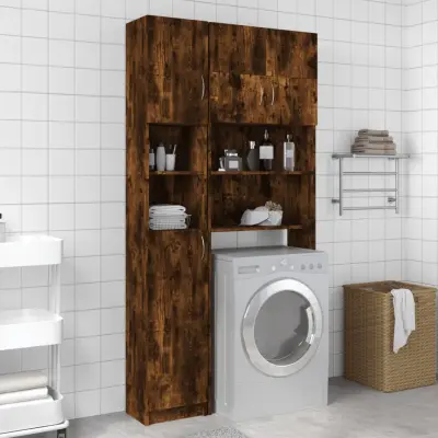 The Living Store Kopalniška omarica dim. hrast 32x25,5x190 cm konstruiran les - Kopalniška Omara