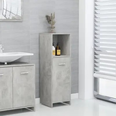 The Living Store Kopalniška omarica betonsko siva 30x30x95 cm iverna plošča - Kopalniška Omarica