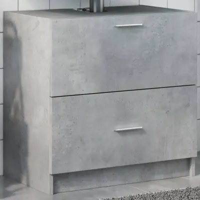 The Living Store Omarica za umivalnik betonsko siva 59x37x59 cm inženirski les - Omarica Za Umivalnik