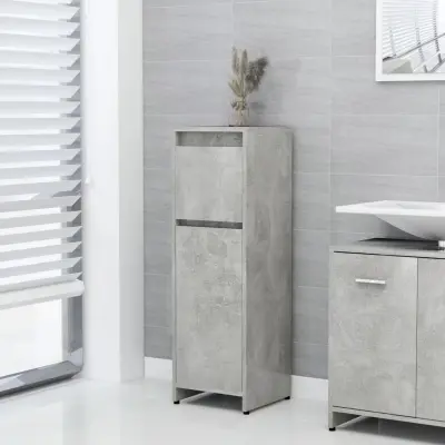 The Living Store Kopalniška omarica betonsko siva 30x30x95 cm iverna plošča - Kopalniška Omarica