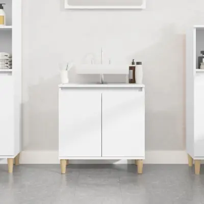 The Living Store Omarica za umivalnik bela 58x33x60 cm inženirski les - Omarica Za Umivalnik