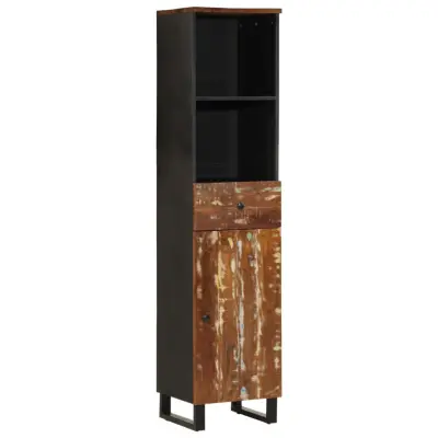 The Living Store Kopalniška omarica 38x33x160 cm trden predelan les - Kopalniška Omarica