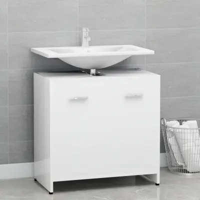 The Living Store Kopalniška omarica bela 60x33x61 cm iverna plošča - Kopalniška Omarica