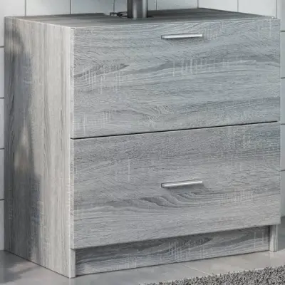 The Living Store Omarica za umivalnik siva sonoma 59x37x59 cm inženirski les - Omarica Za Umivalnik