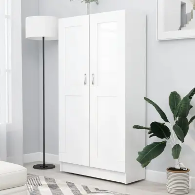 The Living Store Knjižna omara bela 82,5x30,5x150 cm iverna plošča - Knjižna Omarica