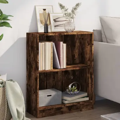 The Living Store Knjižna omara dimljeni hrast 60x24x76 cm konstruiran les - Knjižna Omara