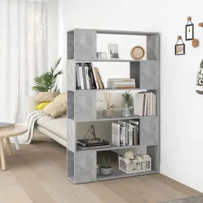 The Living Store Knjižna omara za razdelitev prostora betonsko siva 100x24x155cm - Knjižna Omara Za Razdelitev Prostora