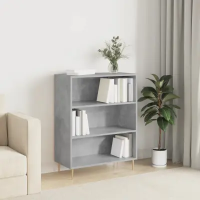 The Living Store Knjižna omara betonsko siva 69,5x32,5x90 cm inženirski les - Knjižna Omara