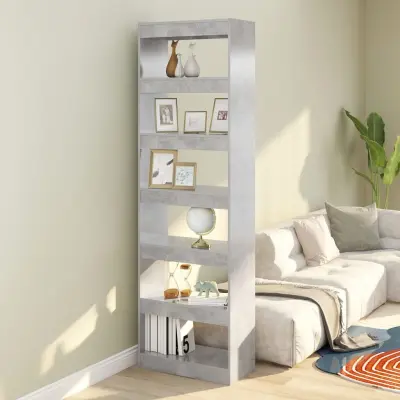 The Living Store Knjižna omara/pregrada betonsko siva 60x30x198 cm - Knjižna Omara