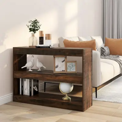 The Living Store Knjižna omara/pregrada dimljeni hrast 100x30x72 cm - Knjižna Omara