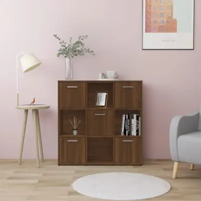The Living Store Knjižna omara rjav hrast 90x30x90 cm inženirski les - Knjižna Omara