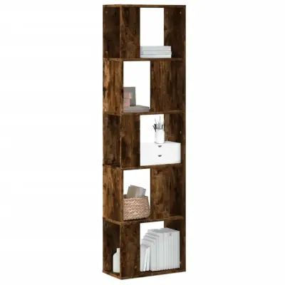 The Living Store Knjižna omara 5-nadstopna dimljen hrast 45x23,5x162,5 cm - Knjižna Omara