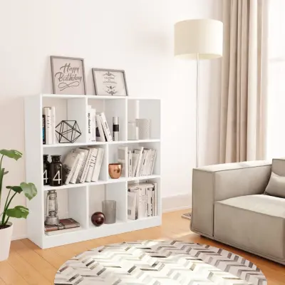 The Living Store Knjižna omara bela 97,5x29,5x100 cm iverna plošča - Knjižna Omarica