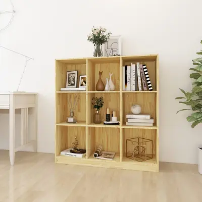 The Living Store Knjižna omara/pregrada 104x33,5x110 cm trdna borovina - Knjižna Omara