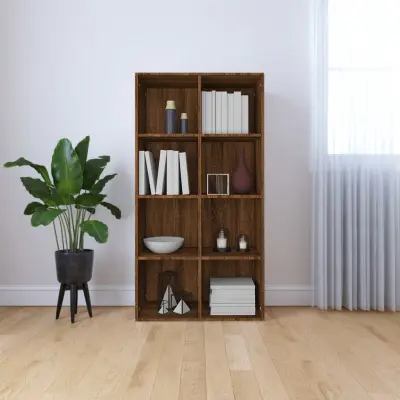 The Living Store Knjižna omara/komoda rjav hrast 66x30x130 cm inženirski les - Knjižna Omara