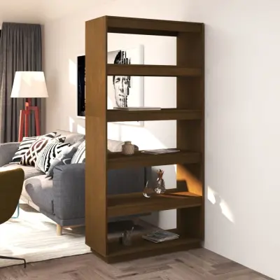 The Living Store Knjižna omara za razdelitev prostora medeno rjava 80x35x167 cm - Knjižna Omara