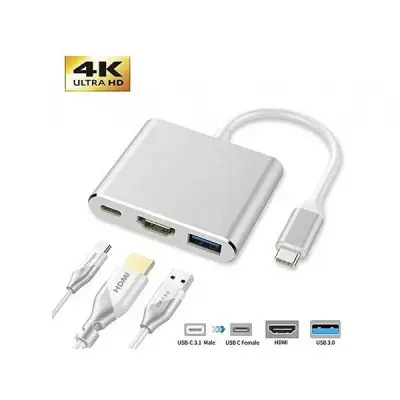 USB priklopna postaja tip C na 1x USB 3.0, 1x HDMI 2.0, 1x USB Type C