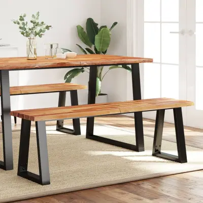 The Living Store Klop z naravnim robom 140 cm trden akacijev les - Klop