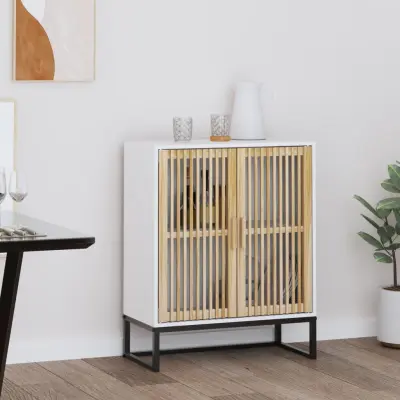 The Living Store Komoda bela 60x30x75 cm inženirski les - Komoda