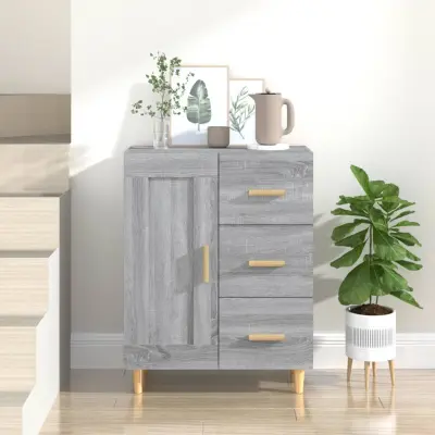 The Living Store Komoda siva sonoma 69,5x34x90 cm konstruiran les - Komoda