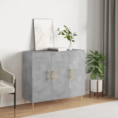 The Living Store Komoda betonsko siva 90x34x80 cm konstruiran les - Komoda