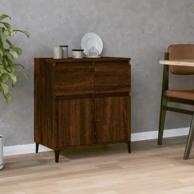 The Living Store Komoda rjav hrast 60x35x70 cm inženirski les - Komoda