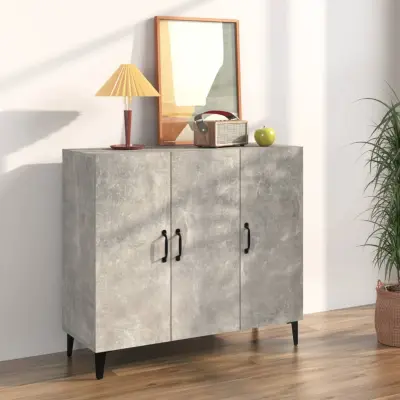 The Living Store Komoda betonsko siva 90x34x80 cm konstruiran les - Komoda