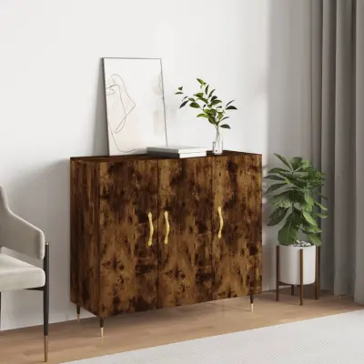 The Living Store Komoda dimljeni hrast 90x34x80 cm konstruiran les - Komoda
