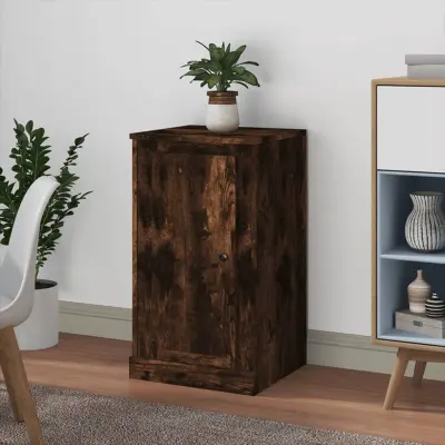 The Living Store Komoda dimljen hrast 37,5x35,5x67,5 cm inženirski les - Komoda