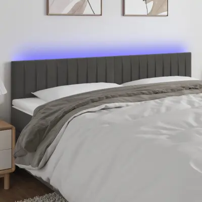 The Living Store LED posteljno vzglavje temno sivo 160x5x78/88 cm žamet - LED Vzglavje