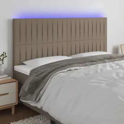 The Living Store LED posteljno vzglavje taupe 180x5x118/128 cm blago - LED Vzglavje