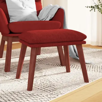 The Living Store Stolček za noge vinsko rdeč 45x29,5x35 cm blago - Stolček Za Noge