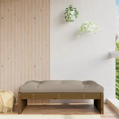 The Living Store Vrtni stolček za noge medeno rjav 120x80 cm trdna borovina - Vrtni Stolček Za Noge