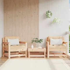 The Living Store Vrtni stoli z blazino 2 kosa trdna borovina - Vrtni Stol