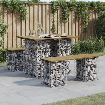 The Living Store Vrtna gabionska klop 100x70x72 cm impregnirana borovina - Vrtna Klop
