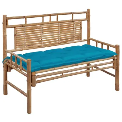 The Living Store Vrtna klop z blazino 120 cm bambus - Vrtna Klop