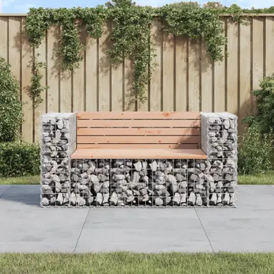 The Living Store Vrtna gabionska klop 143x71x65,5 cm trden les douglas - Vrtna Klop