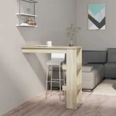 The Living Store Stenska barska miza sonoma hrast 102x45x103,5 cm konstr. les - Stenska Barska Miza