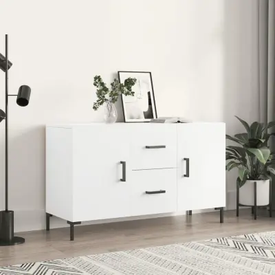 The Living Store Komoda bela 100x36x60 cm inženirski les - Komoda
