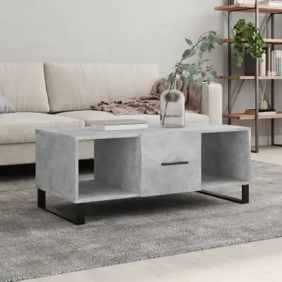 The Living Store Klubska mizica betonsko siva 102x50x40 cm inženirski les - Klubska Mizica