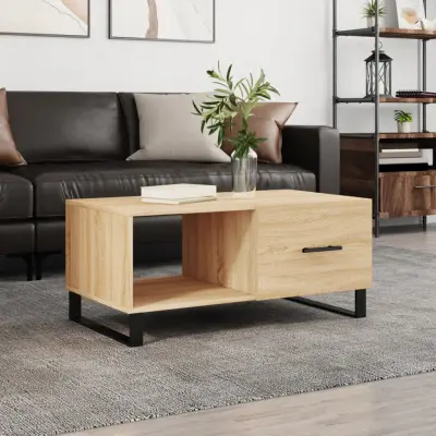 The Living Store Klubska mizica sonoma hrast 90x50x40 cm konstruiran les - Klubska Mizica