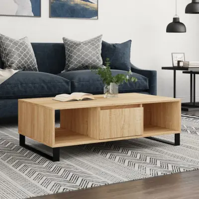 The Living Store Klubska mizica sonoma hrast 104x60x35 cm inženirski les - Klubska Mizica