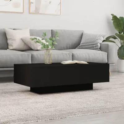 The Living Store Klubska mizica črna 100x49,5 x31 cm inženirski les - Klubska Mizica