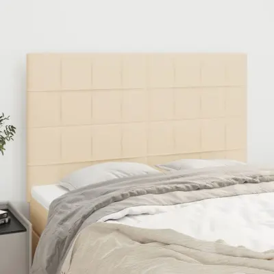 The Living Store Posteljno vzglavje 4 kosa krem 72x5x78/88 cm blago - Vzglavje